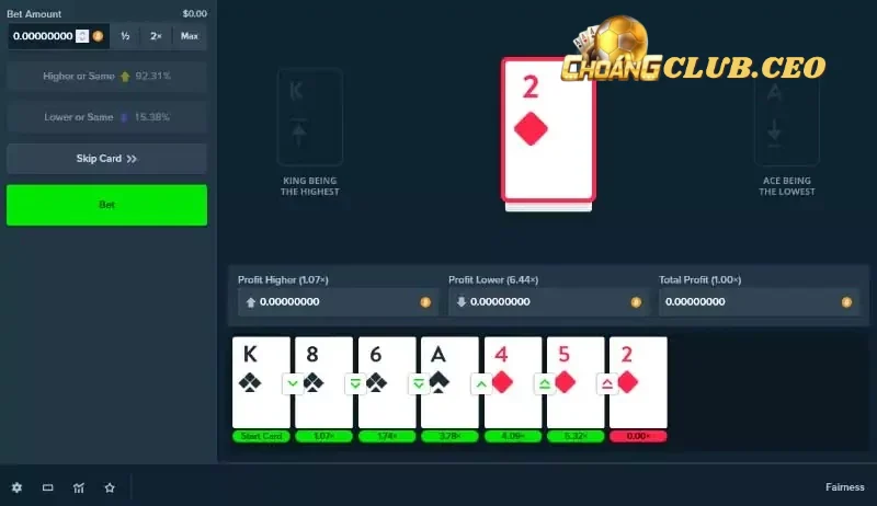 Chia sẻ thông tin về game bài Hi-lo Choangclub